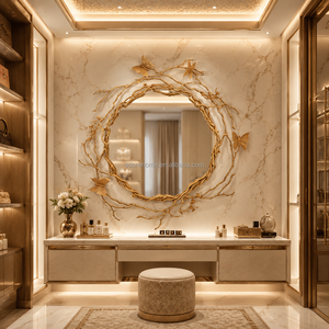Adore Home M3006 <span class=keywords><strong>Specchio</strong></span> da Parete di Lusso in Rame Massiccio con <span class=keywords><strong>Farfalle</strong></span> 3D e Rami, Decorazione Artistica Fatta a Mano per Hotel, Villa e Casa - Product Image 2