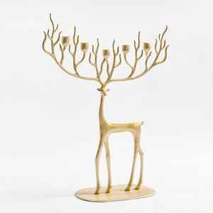 Nuevo diseño hecho en La India escultura de mesa de Reno de latón dorado al por mayor exportador indio de interior con calidad de exportación - Product Image 1