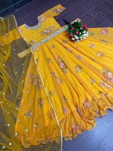 Nouveau filet fantaisie Dupatta avec ceinture Georgette et impression numérique pour vêtements de fête pour vêtements indiens et pakistanais - Product Image 5