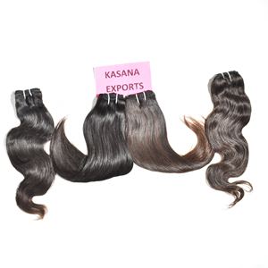 Cuticule alignée en gros indien temple machine double trame vague faisceau vierge couleur naturelle femmes noires extensions de cheveux humains - Product Image 5