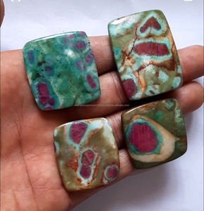 Haute qualité grande taille 30x40mm Malachite tranche pierre précieuse pour trèfle sculpture perles de pierre - Product Image 2