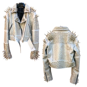 Veste d'hiver à la mode 2025 nouveau Design vestes en cuir clouté Slim Fit élégant motard vêtements d'extérieur en gros meilleur prix pour hommes - Product Image 4