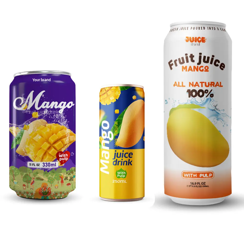 Mango Juice Drinks Private label Mango Fruit Juice Beverage Soft Drinks Fruit Soda com Manga Polpa