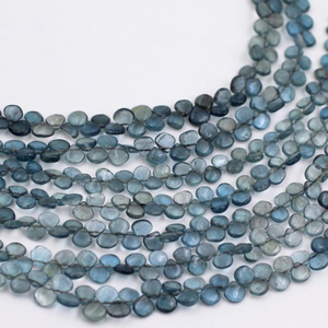 Cuentas de Aguamarina Natural de 8 pulgadas de alta calidad, forma de corazón de lágrima suave, piedras preciosas de cuarzo de cristal de 4mm, fabricación de joyas hechas a mano - Product Image 1