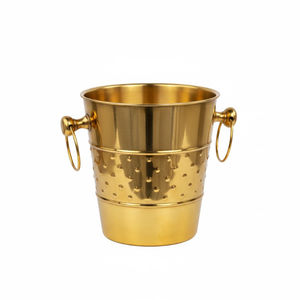 Cubo de Hielo Clásico de Latón Martillado con Acabado Dorado, Capacidad de 5L, Ecológico, para Enfriar Vino en Fiestas y Utensilios de Bar - Product Image 2