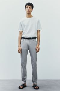 กางเกงชิโนผ้าฝ้ายทวิลทรงสลิมฟิตสำหรับผู้ชายกางเกงแฟชั่นลำลองเอวยางยืดยาวปกติระบายอากาศได้ดีปรับแต่งได้ - Product Image 4