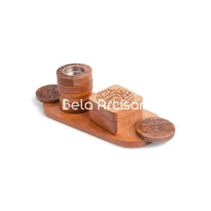 Juego de Bandeja Quemadora de Incienso Bakhoor de Resina y Madera Hecha a Mano, Ecológica y de Lujo, Difusor de Aromaterapia Aromático - Product Image 3