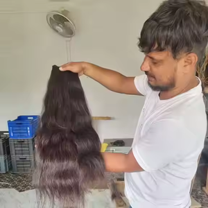 Extensiones de cabello Remy indio negro natural Hecho EN LA India con cabello Virgen sin procesar y máquina Trama Doble - Product Image 3