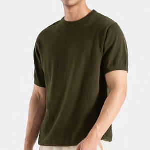 Haute qualité fil teint Jersey tricoté hommes T-Shirt 100% coton lourd respirant séchage rapide blanc en gros en vrac - Product Image 1