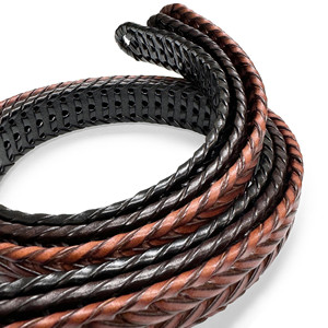 Cinturón de Vestir Casual Trenzado de Cuero Genuino para Hombre - Negro/Marrón/Café Claro 1-3/8 (35 mm) de Ancho - Product Image 6