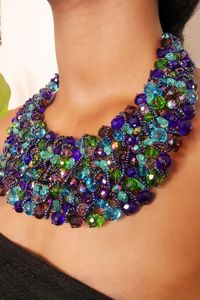 Collar de cuentas de cristal de alta calidad hecho a mano para mujer, Gargantilla corta colorida, joyería Bohemia para disfraz - Product Image 3