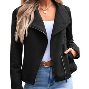 Veste en cuir véritable pour femmes à col montant, respirante, imperméable, écologique, vêtements d'automne et d'hiver, vente en gros - Product Image 1