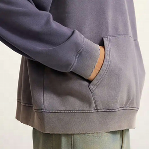 Sun faded distressed streetwear fabricantes de ropa personalizada lavado destruido Cultivo de gran tamaño boxy fit hombres con capucha de gran tamaño - Product Image 2