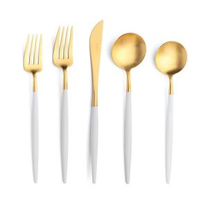 Cucharas y Tenedores Metálicos con Acabado Blanco, Cubiertos Decorativos para Mesa, Utensilios de Cocina - Product Image 3