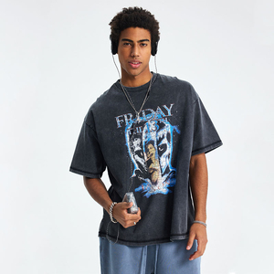 T-shirts décontractés surdimensionnés pour hommes de qualité supérieure, coupe ample, 100 % coton, col en V, manches courtes, respirants, anti-boulochage, séchage rapide, anti-plis - Product Image 3