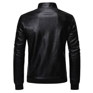 Precio al por mayor de fábrica Chaqueta de cuero para hombre Chaqueta de motorista de calidad superior para hombres - Product Image 4