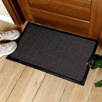 Tapis d'entrée Kolchuga gris moderne en polypropylène, maille 3D anti-salissure, séchage rapide, absorbant, 500 g/m², avec support antidérapant en TPR, 60x90 cm