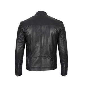 Veste en cuir véritable noir classique pour hommes de qualité supérieure Style intemporel Coupe confortable Matériau durable Conception polyvalente - Product Image 3