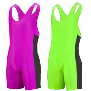Justaucorps de lutte pour adultes unisexe, vêtements de musculation, arts martiaux, extensible, logo frontal, spandex/polyester, vêtements de sport - Product Image 3