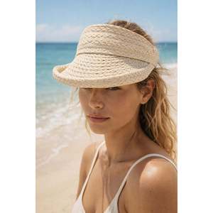 Sombrero de Paja Original Beige con Visera Plegable, Apto para Uso Diario y de Playa HSR2113 - beige2113 - Product Image 1
