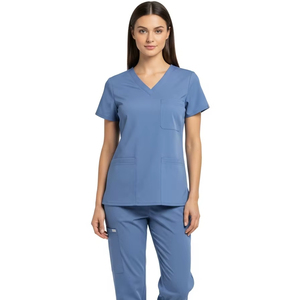 Top qualité en gros femmes allaitantes médical à manches courtes gommage ensembles col en V infirmière uniforme ensembles gommages en vrac pour les femmes - Product Image 1