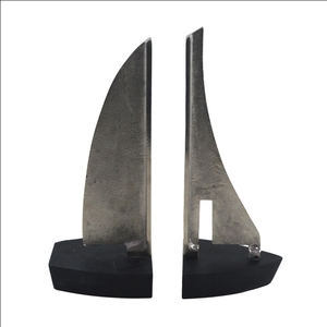 Sujetalibros de diseño de barco de latón macizo con estilo nórdico, soporte de libro con logotipo personalizado, escritorio estacionario para oficina, regalos de negocios, soporte para libros - Product Image 1