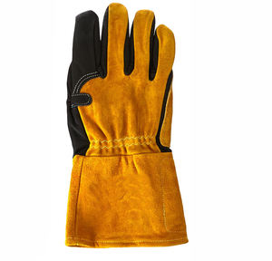 Gants en cuir d'extérieur Protection du travail Résistant à l'usure Travail Camping Barbecue Gants en cuir imperméables - Product Image 3