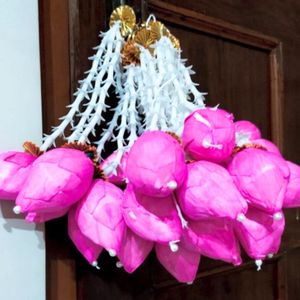 Jasmin artificiel avec bourgeon de Lotus suspendu Rajanigandha et bourgeons extérieur intérieur fleur de Lotus petit décor suspendu chaîne Toran - Product Image 2