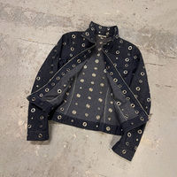 Veste en jean pour homme avec logo entièrement personnalisé |   Broderie haut de gamme, perles, patchwork vintage, boutons imprimés, streetwear imperméable
