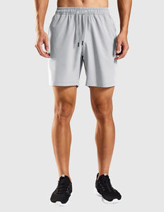 Grey <b>Mens</b> Athletic <b>Shorts</b> <b>with</b> Stretchy Quick Dry Fabric and Secure <b>Zip</b> <b>Pockets</b> Ideal for Training Running and Daily Workout - Product Image 3