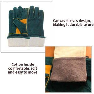 Gants de soudage en cuir de vache fendu personnalisés de haute qualité meilleure doublure en nylon de Protection EN388 certifié anti-impact pour le camping - Product Image 4