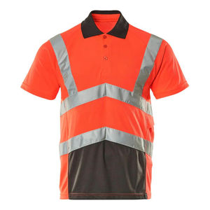 Camiseta Polo de Trabajo de Poliéster de Alta Visibilidad, Reflectante, Fluorescente, Naranja, Impermeable, Transpirable y de Seguridad Personalizada de Alta Calidad - Product Image 1