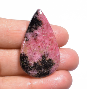 Rhodonite Poires Poire Cabochon pierre précieuse en vrac Rose Opaque pierre gros argent fabrication de bijoux argent 10x12mm - Product Image 3