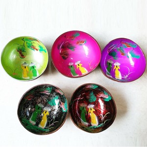 Lacquerware de Hanoi Village cuenco de coco de laca de alta calidad hermosos cuencos de concha lacados - Product Image 2