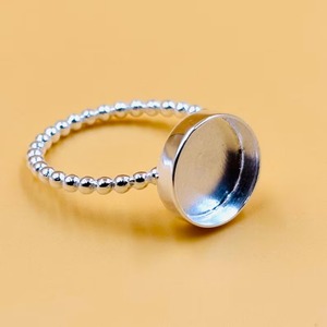 Lunette ronde bague réglage 925 argent Sterling rond 8MM Base vierge résine lait maternel Cabochon pierre souvenir bijoux à bricoler soi-même fournitures - Product Image 4