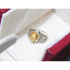Anillo de plata 925 Unisex de calidad AAA +, joyería citrina genuina de corte ovalado hecha a mano, forma de marquesa, regalo perfecto para ella y su R0323-GS - Product Image 3