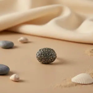 Bague en argent sterling 925 avec grappe de marcassite pour femmes, grenat taille émeraude avec placage rhodium platine, bague cocktail - Product Image 3