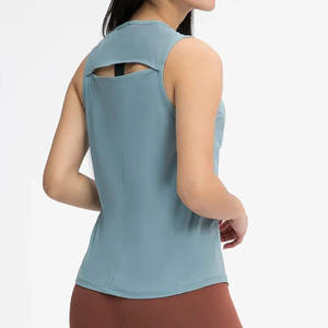 Camiseta sin mangas ajustada de último diseño para mujer, estilo Simple al por mayor para Fitness y gimnasio, tejido de punto transpirable, estilo Hip Hop - Product Image 2