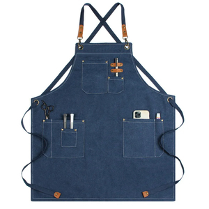 Delantal de lona grueso personalizado con peto de bolsillo, uniforme de trabajo para cafetería Baker, gran oferta - Product Image 5