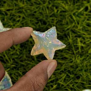 Natural Opalite Crescent Moon Star Heart Arrow Carving <b>Crystal</b> Healing Aura <b>Coating</b> Metaphysical Jewelry Pendant Charms Loose - Product Image 4