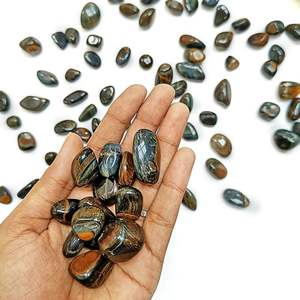 Cristales curativos semipreciosos naturales con piedras caídas de ojo de tigre azul pulido al por mayor para la fabricación y decoración de joyas - Product Image 6