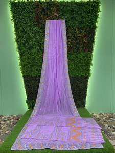 Sari DE TRABAJO bordado con Secuencia de desgaste de fiesta de nuevo diseñador con blusa de trabajo tela pesada de calidad superior para mujeres y niñas - Product Image 2