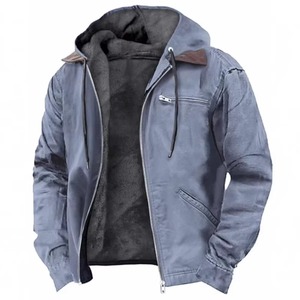 Chaqueta de Invierno para Hombre, Informal, con Capucha, Cierre de Cremallera, 100% Algodón, Anti-Pilling, Estampado en Serigrafía, Cálida, con Múltiples Bolsillos, para Exteriores - Product Image 4