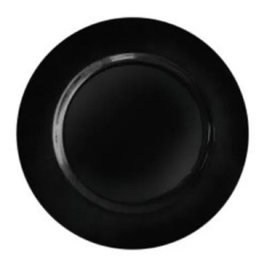 Placas de cargador de Metal dorado antiguo Placa de cargador redonda con recubrimiento de polvo negro hecho a mano en la parte inferior - Product Image 1