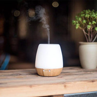 Machine de diffuseur d'aromathérapie en verre blanc à Base de bambou ultrasonique de 180ml