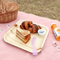 Assiettes carrées jetables personnalisées en palmier d'arec de 9 pouces, robustes, naturelles, non toxiques, écologiques, biodégradables pour tous les événements