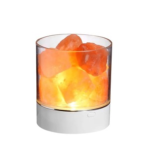 Lámpara de sal de cristal del Himalaya con carga USB, luz nocturna, decoración purificadora de aire tallada, iones negativos coloridos, decorativa para la noche - Product Image 6