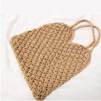 Bolso Bandolera de Playa para Mujer, Estilo Bohemio Indio, de Yute, Color Blanco, Alta Calidad, Marca PFIVE, Diseño 2024, con Cadena, Borlas y Botón