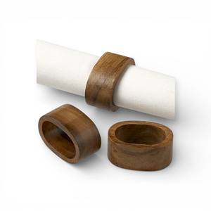 Organic Oval <b>Wooden</b> <b>Napkin</b> <b>Rings</b> With Natural Curved Texture For Rustic Dining Presentation Decor Unique - Product Image 6