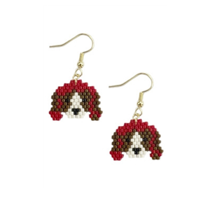 Pendientes de borlas con cuentas, diseño fantasma, pendientes colgantes bohemios, joyería de moda unisex, patrón naranja y blanco - Product Image 3